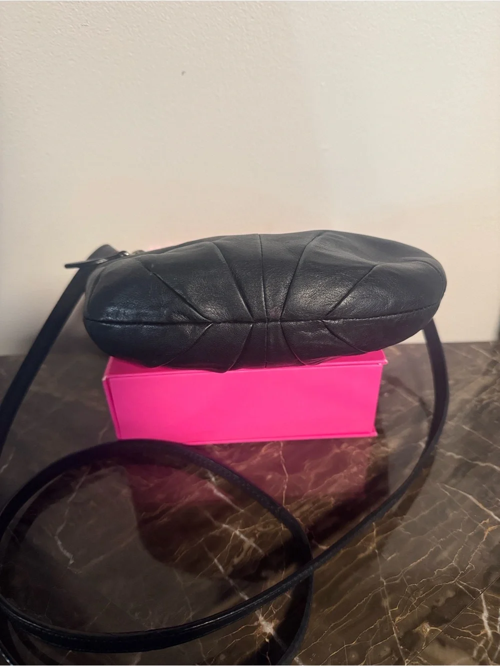 Coach Ashley small crossbody bag black leather silver hardware cursive logo. - Picture 4 of 12